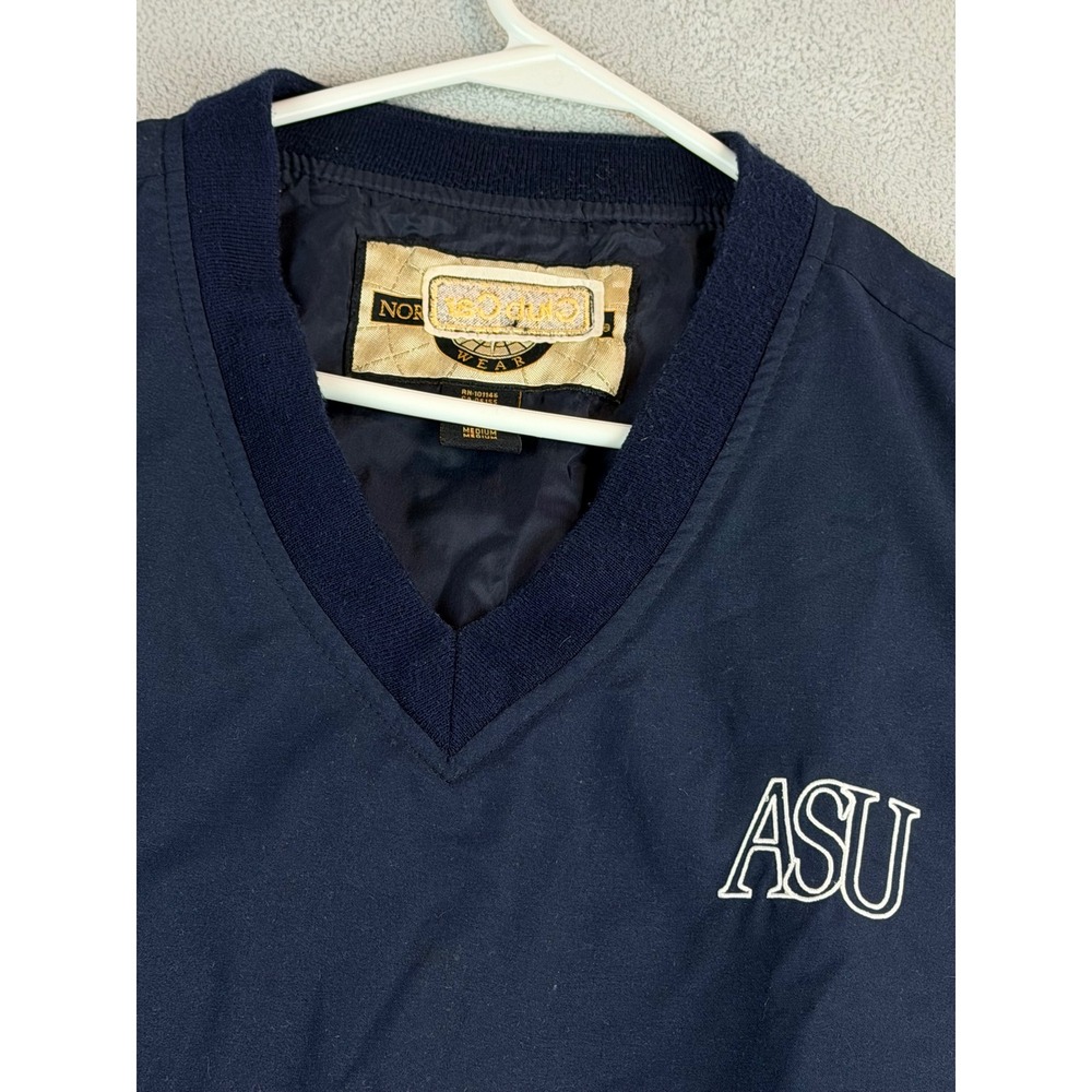 Men's‎ ASU Club Car Navy Blue V-Neck Sleeveless Vest Windbreaker Medium